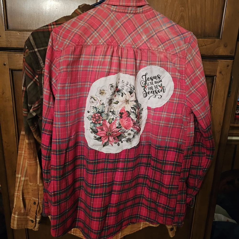 Christmas country bleached flannel Jesus, M